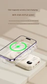15W Manyetik Hızlı Şarjlı 10000mAh Taşınabilir Powerbank - Beyaz - 10