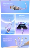 Çift Başlıklı Type-C Data Kablosu PD100W Hızlı Şarj - Xinghai Mavi 2m (Bir Alana Bir Bedava) - 7