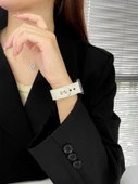 Huawei Watch FIT/FIT NEW/Elegant/Fashion için Deri Kordon - Çift Düğmeli - Kahverengi - 5