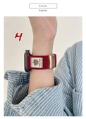 Apple Watch 41mm S9/8/7 Uyumlu Duman Moru Naylon Örgü Kordon - 10