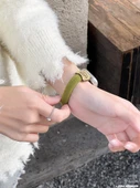 Elastik Köpek Desenli Apple Watch Kordon ve Saç Bandı - S4-6/SE 44mm Gül Kırmızısı - 5