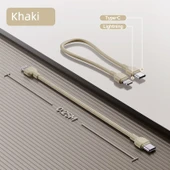 Type-C Lightning Kısa Şarj ve Data Kablosu - Haki - 1