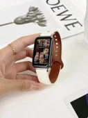 Huawei Watch FIT/FIT NEW/Elegant/Fashion için Deri Kordon - Çift Düğmeli - Kahverengi - 2