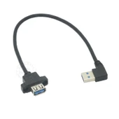 USB 2.0 Erkek - Dişi Uzatma Kablosu - Sağ Bükümlü - Konveks 10mm - 0.3m thumbnail 11
