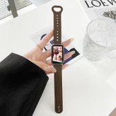 Huawei Watch FIT/FIT NEW/Elegant/Fashion için Deri Kordon - Çift Düğmeli - Kahverengi - 1
