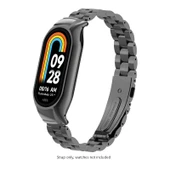 Xiaomi Mi Band 9 Seramik Uyumlu Çelik Kordon - Parlak Siyah - 1