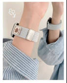 Apple Watch 38mm S3/2/1 Uyumlu Bordo Naylon Örgü Kordon - 9