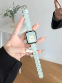 Xiaomi Bileklik 7pro Lichi Desen Puslu Mavi Deri Kordon - 4