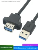 USB 2.0 Erkek - Dişi Uzatma Kablosu - Düz Başlıklı - Konveks 10mm - 3m - 2