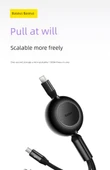 3'ü 1 Arada 100W Hızlı Şarj Kablosu - 1.1m Mor (Type-C, Lightning, Micro USB) - 6