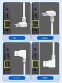 66W USB Type-C Hızlı Şarj Dirsek Kablosu 5A - 1m Siyah Bükümlü - 5