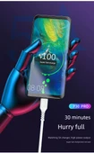 66W USB Type-C Hızlı Şarj Dirsek Kablosu 5A - 1m Siyah Aşağı Bükümlü - 11