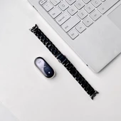 Xiaomi Mi Band 9 Seramik Kordon - Üç Boncuklu Seramik Siyah (Özel Versiyon) - 1