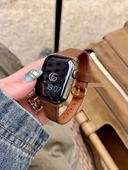 Xiaomi Bracelet 8pro Kahve Kahverengi Deri Kordon ve Ekran Koruyucu Film - 1