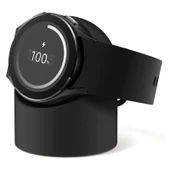 Samsung Watch 7/FE/Ultra için Silikon Şarj Standı - Siyah - 1
