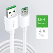 4A Hızlı Şarj Android Kablosu - 2 Metre - 1 Alana 1 Bedava - 1