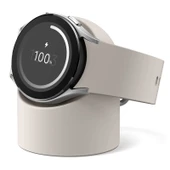 Samsung Watch 6/6 Classic için Silikon Şarj Standı - Krem Beyaz - 1