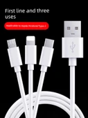 Üçlü USB 2.0 Data Kablosu - 2 Metre - Beyaz (Tekli Paket) - 2