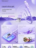 Leya RC-C093 Silikon Hızlı Şarj Data Kablosu - 1 Metre Gece Siyahı (Android/Micro) - 2