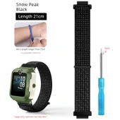 Çocuk Akıllı Saat Naylon Örgü Kordon - 5 Uyumlu - Uzun 21cm - Siyah thumbnail 1
