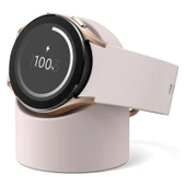Samsung Watch 7/FE/Ultra için Silikon Şarj Standı - Pembe - 1