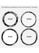 Garmin Fenix 5/5 Plus Uyumlu Gümüş Çerçeveli Siyah Yazılı Havacılık Alaşımlı Metal Halka ve 5 Adet Siyah Toz Tıkacı - 6