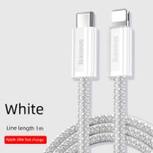 Type-C Lightning Kablo - Beyaz - 1 Metre - 20W - 1