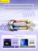 Type-C Lightning Kablo - Mavi - 2 Metre - 2.4A - 2
