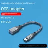 USB-C - USB 3.0 OTG Adaptör - Açık Gri - Yüksek Hızlı - 1