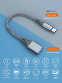 USB-C - USB 3.0 OTG Adaptör - Açık Gri - Yüksek Hızlı - 4