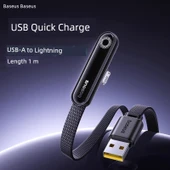 Type-C Lightning Dirsekli Oyun Data Kablosu - 1 Metre - Siyah - 2.4A - 1
