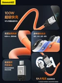 USB Type-C - Type-C Hızlı Şarj Kablosu - 2 Metre - Beyaz - 100W 6A - 3