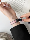 Xiaomi Bileklik 8 NFC Silikon Deri Manyetik Tokalı Kayış - Vizon Kayısı 1 - 4
