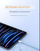100W 1m USB Type-C - Type-C Şarj Kablosu - Gri Örgülü - 6