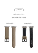 Apple Watch 1-9/SE 45/44/42mm için Litchi Desenli Deri Kordon - Koyu Kahverengi (Model 1) - 8