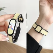 Xiaomi Bileklik 8 NFC Silikon Deri Manyetik Tokalı Kayış - Vizon Kayısı 1 - 1