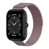Honor Haylou Xiaomi Akıllı Saatler için Milanese Manyetik Kordon - Gül Pembe - 1