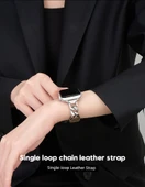 Apple Watch 38mm (1-3. Nesil) Uyumlu Koruyucu Film ile Deri Kordon - Bej - 9