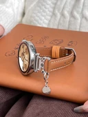 Huawei GT3/GT3pro 46mm Uyumlu Pickupa Kapibara Desenli Koyu Kahverengi Deri Kordon - 3