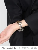 Apple Watch 38mm (1-3. Nesil) Uyumlu Koruyucu Film ile Deri Kordon - Bej - 2