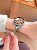 Huawei GT3/GT3pro 46mm Uyumlu Pickupa Kapibara Desenli Koyu Kahverengi Deri Kordon - 6