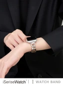 Apple Watch 38mm (1-3. Nesil) Uyumlu Koruyucu Film ile Deri Kordon - Bej - 4