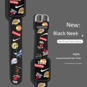 Xiaomi Mi Band 8 Pro / 9 Desenli Silikon Kordon - Desen + Siyah Misafir + Siyah Çerçeve - 1