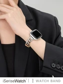 Apple Watch 38mm (1-3. Nesil) Uyumlu Koruyucu Film ile Deri Kordon - Bej - 6