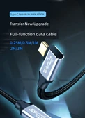 Type-C Erkek - Dişi USB 3.2 Uzatma Kablosu - 1m Dikey Dirsek Örgülü - 5