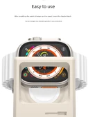 Apple iWatch Şarj Standı - Siyah Silikon Kaymaz Masaüstü Şarj Yuvası (Sadece Stand) - 5