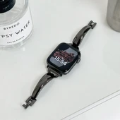 Siyah Paslanmaz Çelik Apple Watch Kordonu - 44mm (iWatch 4/5/6/SE) - 1