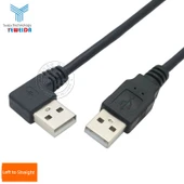 Dirsek USB Erkek Erkek Data Kablosu - 0.5m Soldan Düz - 1