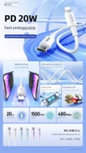 iPhone için 20W PD Hızlı Şarj 1.5 Metre Şarj Kablosu - Beyaz - 6