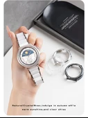 Huawei GT4 (41mm) Buzlu Yıldız Işığı Tek Sıra Elmas Saat Kılıfı - 11